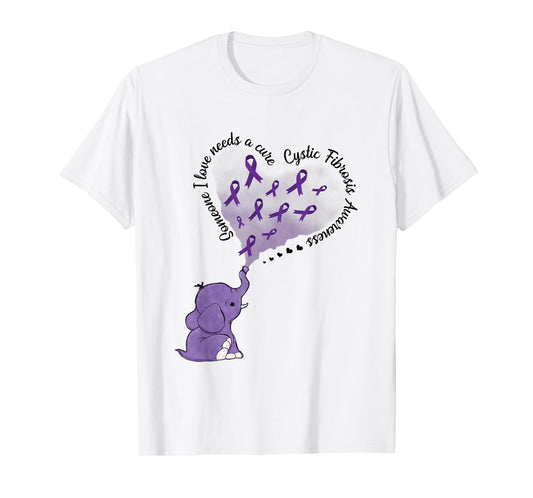Elephant Someone I Love Needs Cure Cystic Fibrosis Awareness T-Shirt