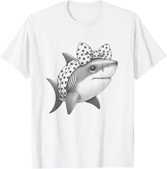 Cute Shark Design For Girls And Women T-Shirt