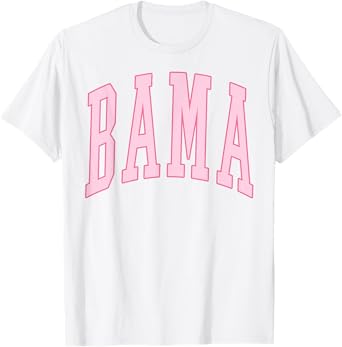 Alabama Bama Vintage Preppy Varsity Pink Sports T-Shirt