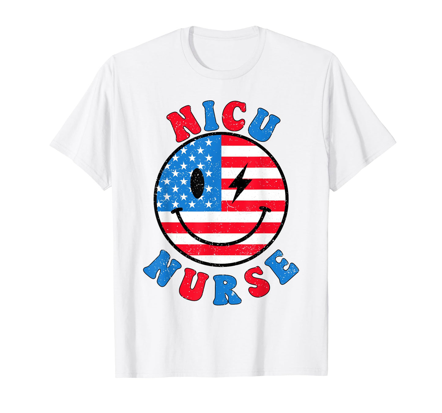NICU Nurse 4th of July American Flag Patriotic Neonatal ICU T-Shirt