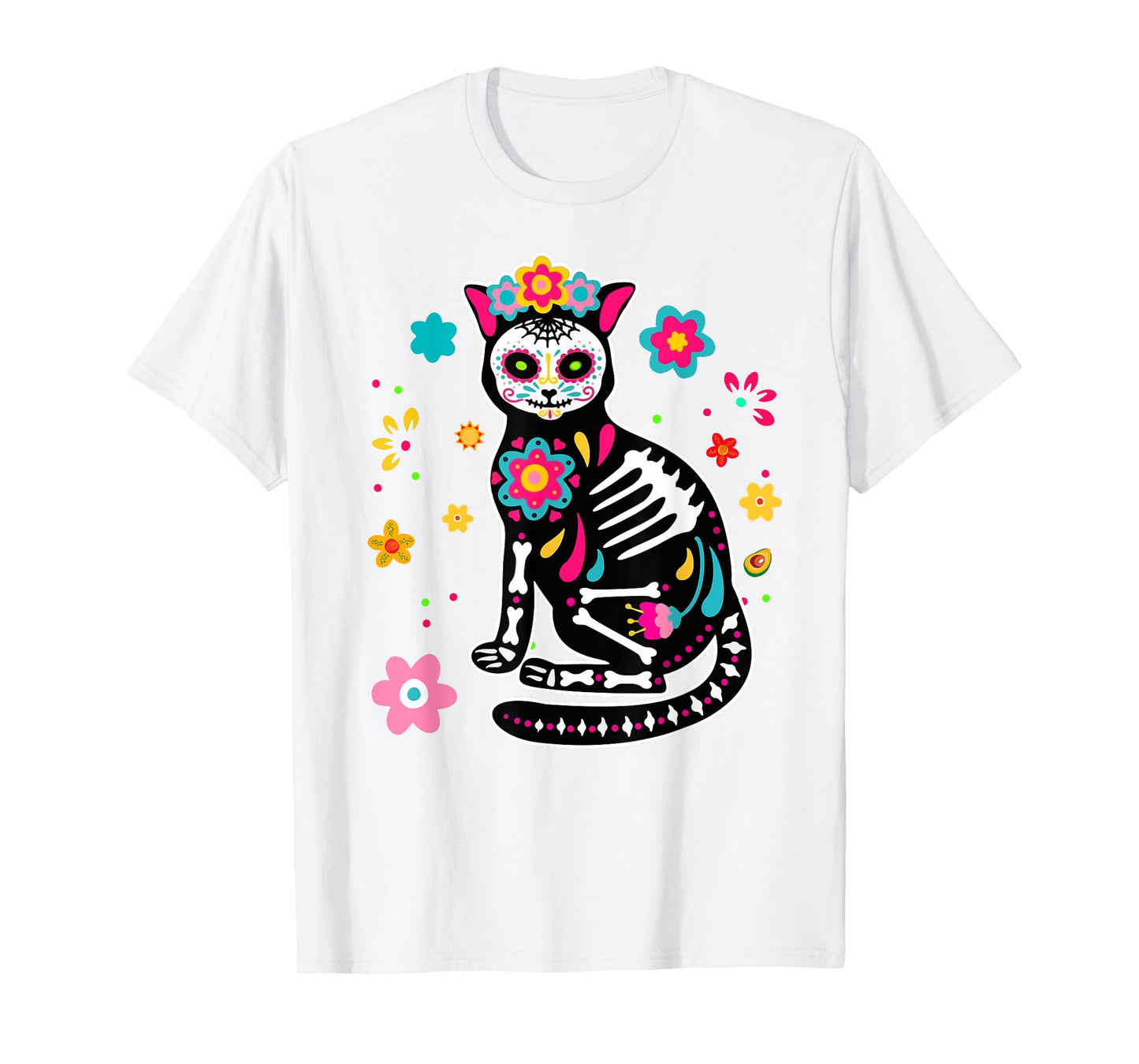 Dia de Los Muertos Cat Shirt Mexican Sugar Skull Day of Dead T-Shirt for Men Women Kids