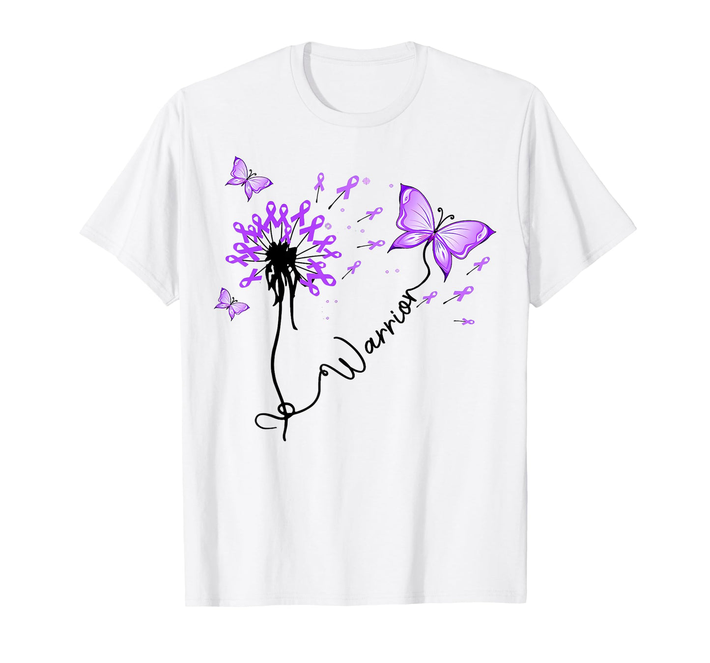 Pancreatic Cancer Warrior Pancreatic Cancer Purple Ribbon T-Shirt