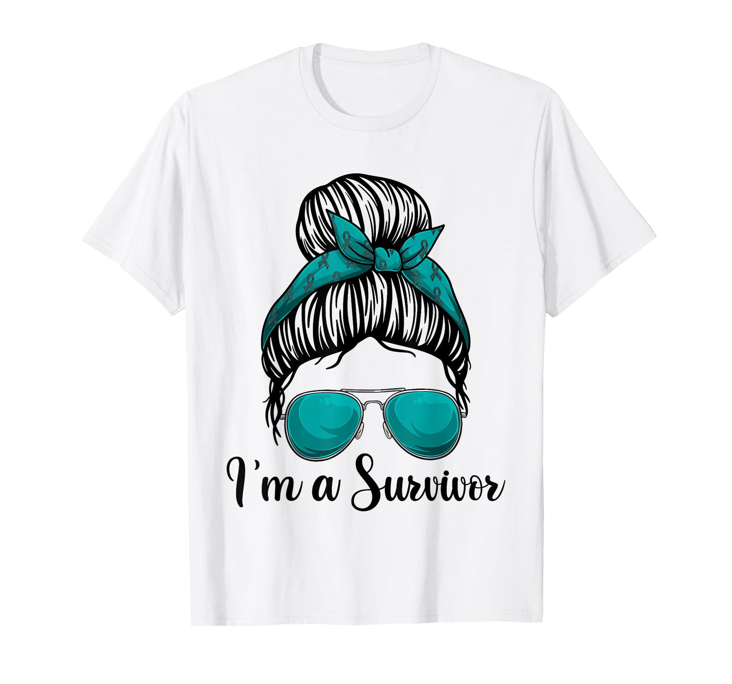 I’m A Survivor Messy Bun Shirt, Ovarian Cancer Awareness T-Shirt