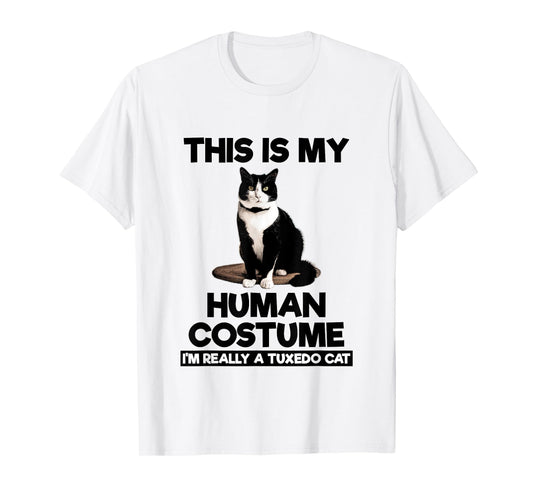 This Is My Human Costume Shirt Funny Tuxedo Cat Kitten Lover T-Shirt