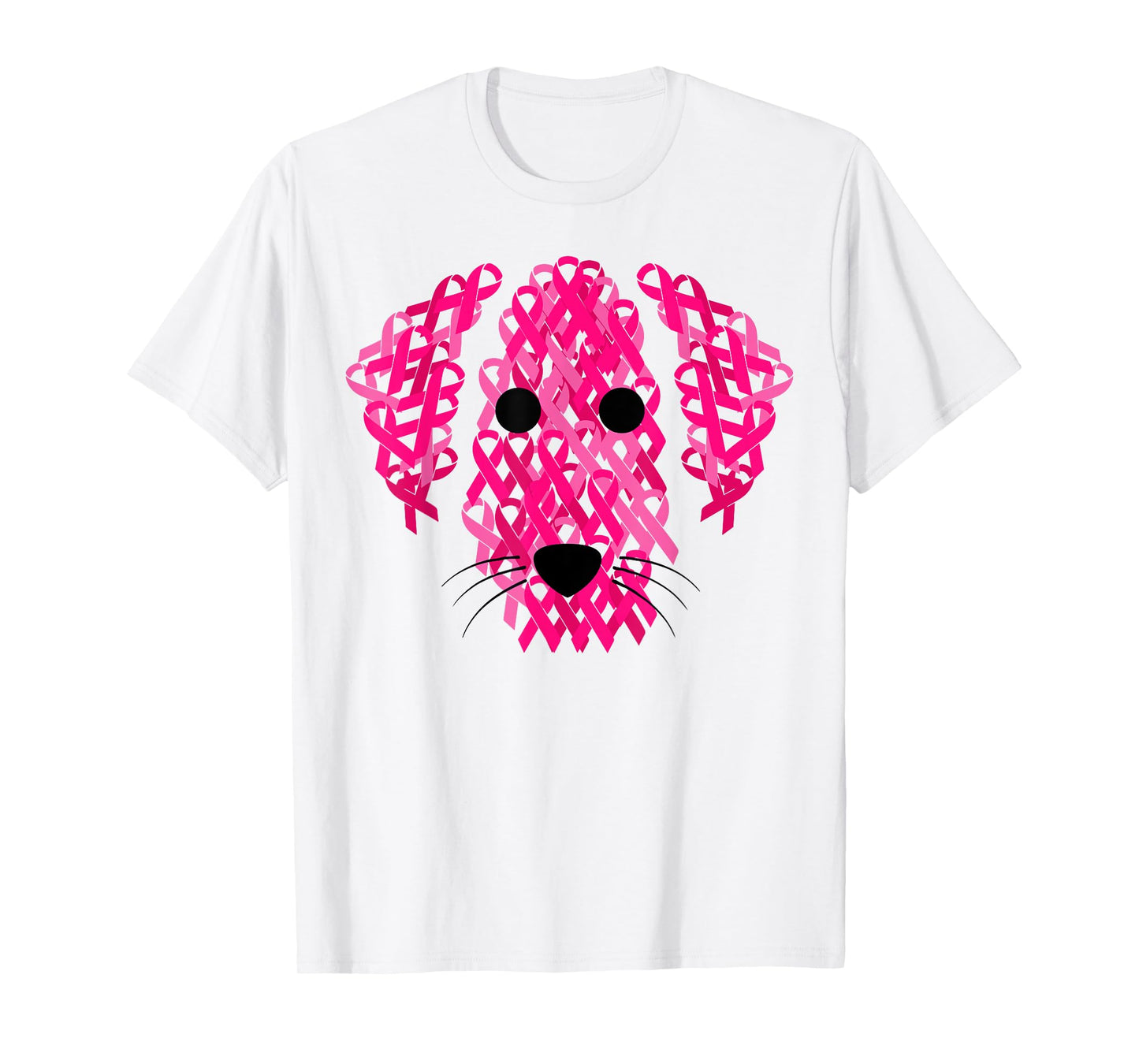 Dog Pink Ribbon Breast Cancer Awarenesss T-Shirt