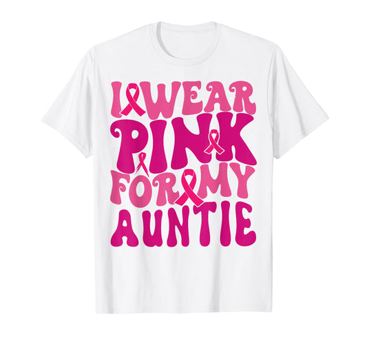I Wear Pink for My Auntie Breast Cancer Awareness Kids T-Shirt