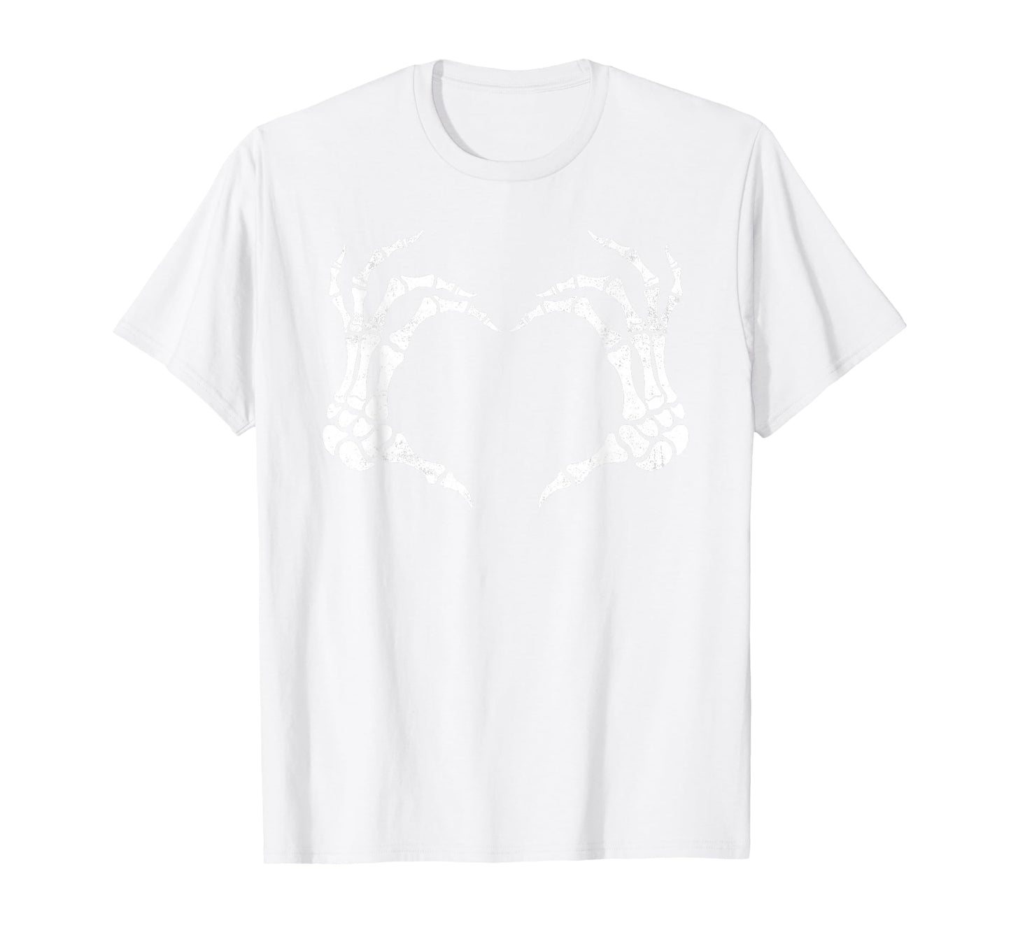 Skeleton Hand Heart Funny Heart Sign Halloween Girls Women T-Shirt