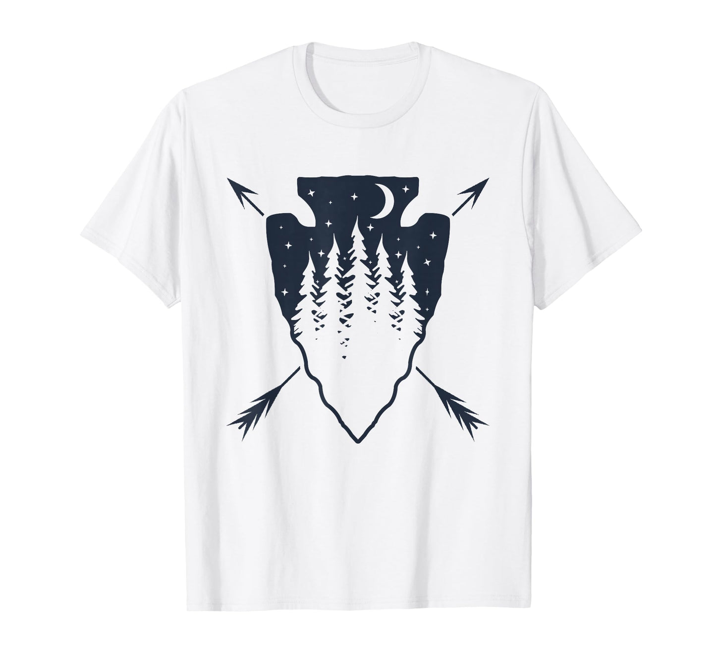 Arrowhead Hunting Pine Tree Moon Scenery Arrowhead Hunter T-Shirt