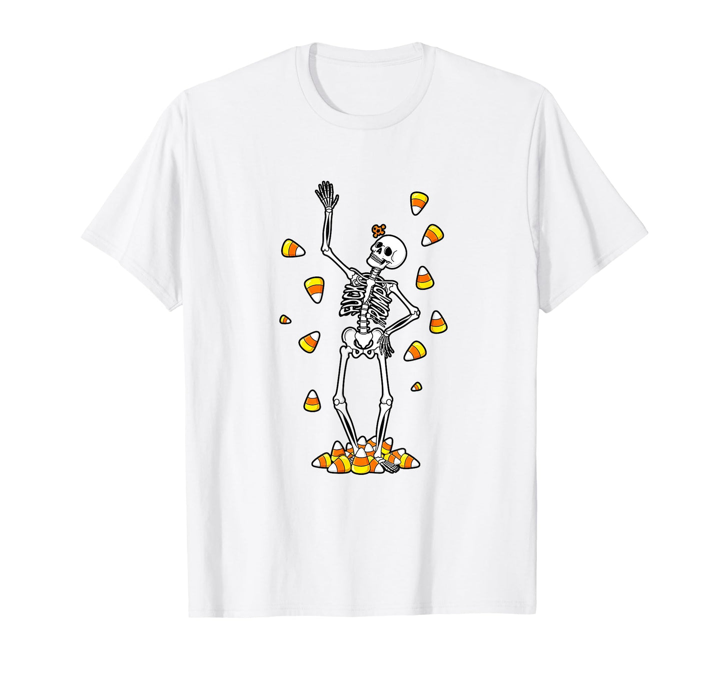 Spooky Season Candy Corn Skeleton Rib Cage Halloween Costume T-Shirt
