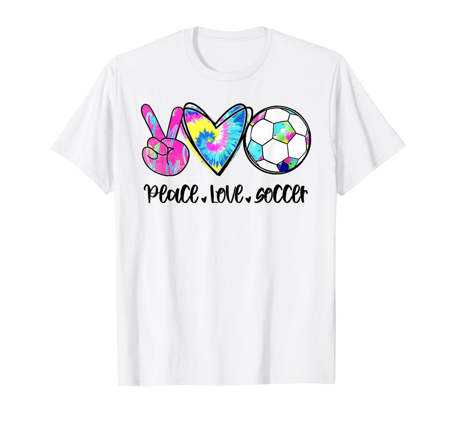 Peace Love Soccer Tie Dye Cute Soccer Lovers T-Shirt
