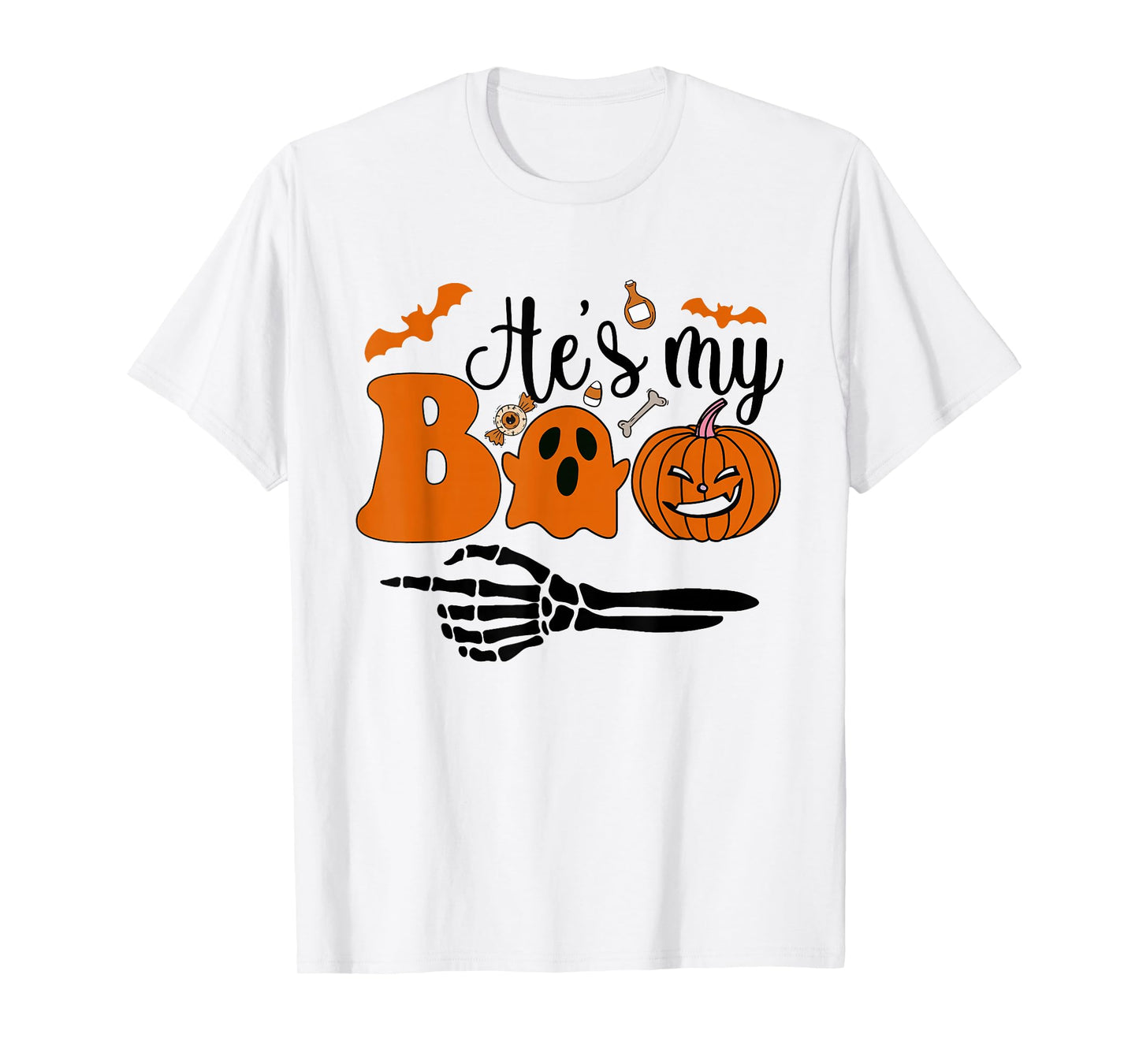 He's My Boo Skeleton Couples Matching Couple Halloween 2025 T-Shirt