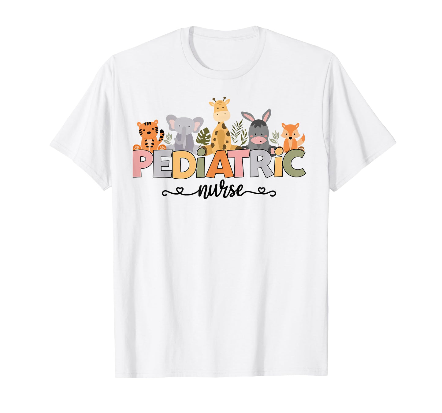 Pediatric Nurse Animal Safari Zoo Peds Nurse Nursing Family T-Shirt