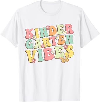 Kindergarten Vibes Hello Kindergarten Teacher Kids Retro T-Shirt