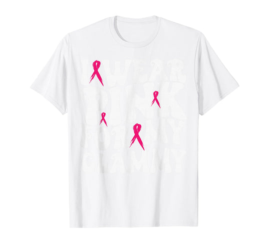 I Wear Pink for My Glammy Breast Cancer Awareness Kids T-Shirt