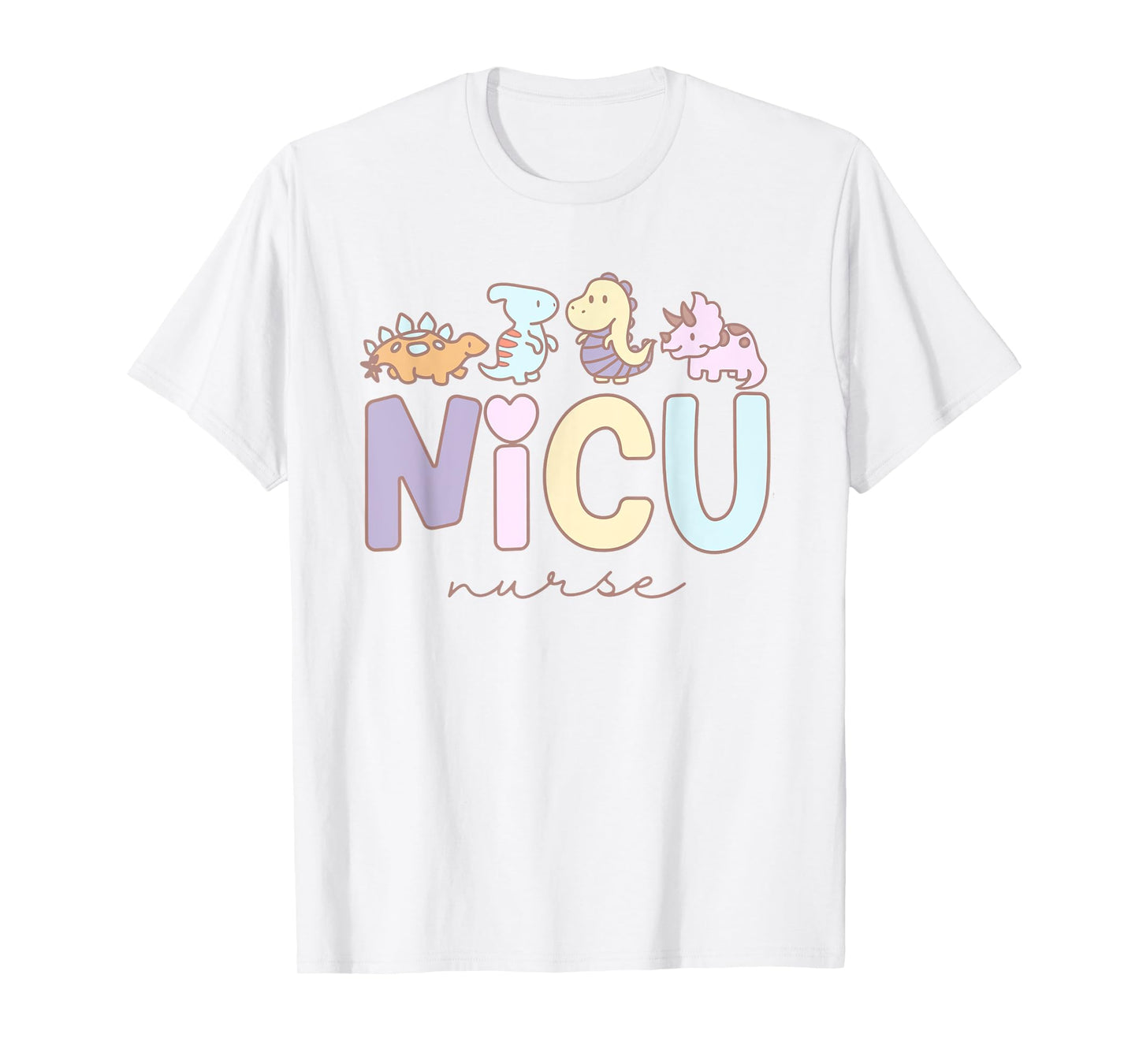 Retro NICU Nurse Dinosaur Neonatal Intensive Care Unit T-Shirt