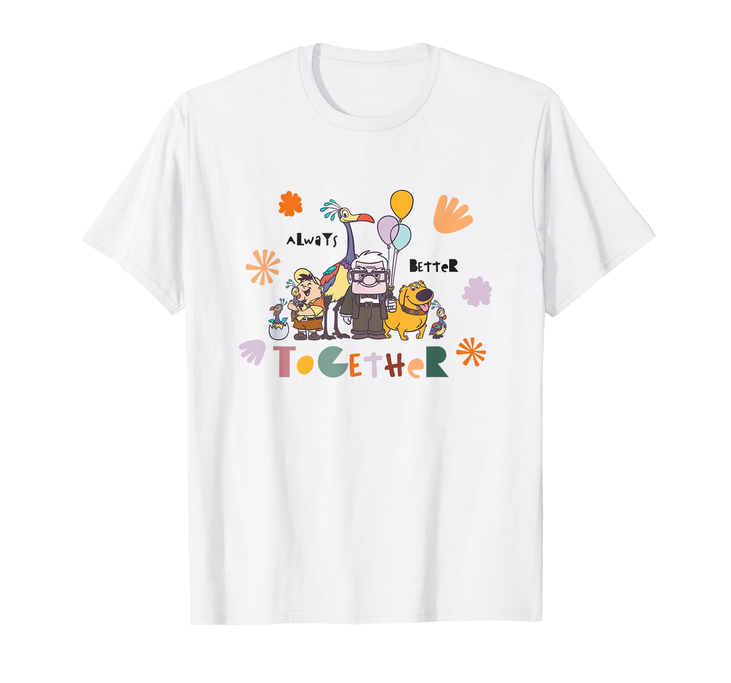 Disney Pixar Up Always Better Together Cute Group Shot Logo T-Shirt