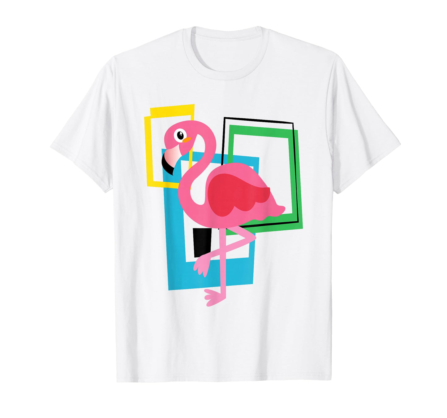 Midcentury Mid Century Pink Flamingo Retro Geometric Modern T-Shirt