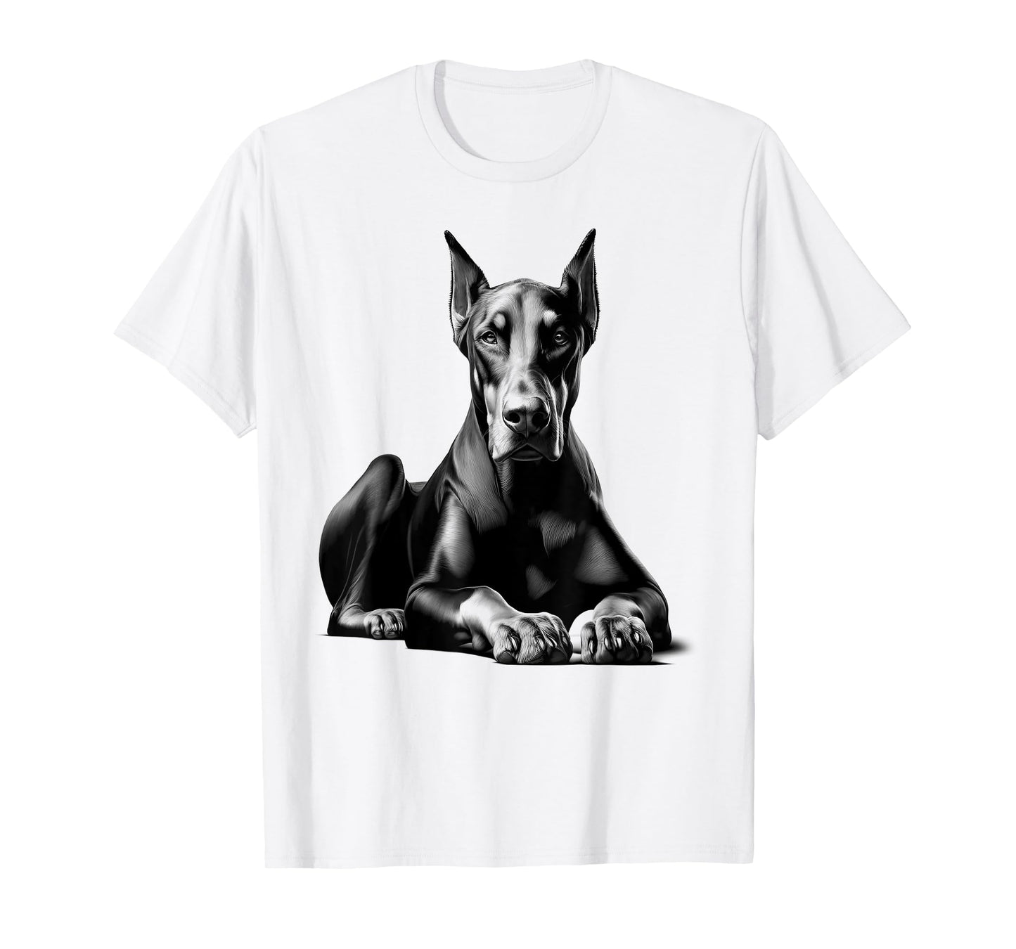 Lying Doberman as a Cool Portrait T-Shirt