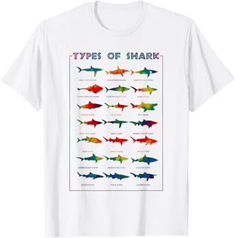 21 Types of Shark | Tie Dye Marine Biology s Gift T-Shirt