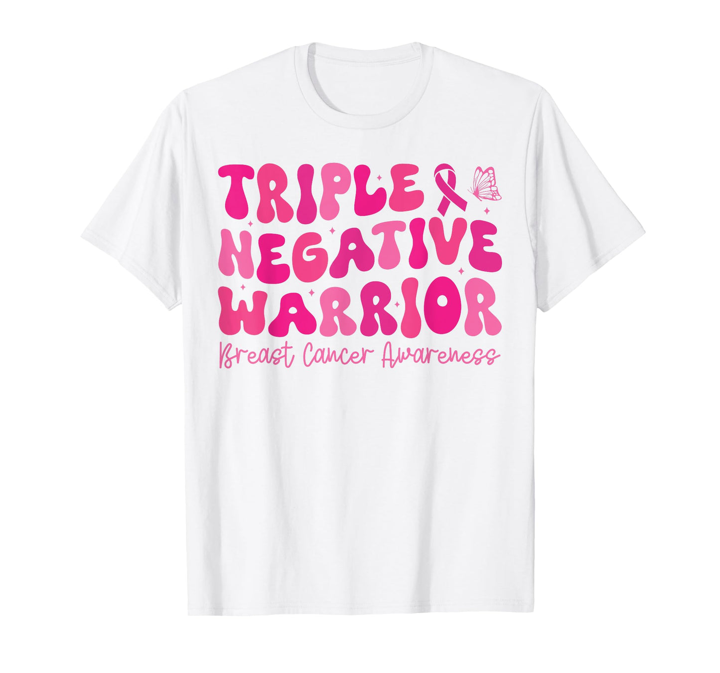 Groovy Triple Negative Warrior Breast Cancer Awareness Month T-Shirt
