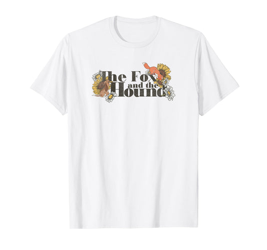 Disney The Fox and the Hound Friendship Floral Title Logo T-Shirt