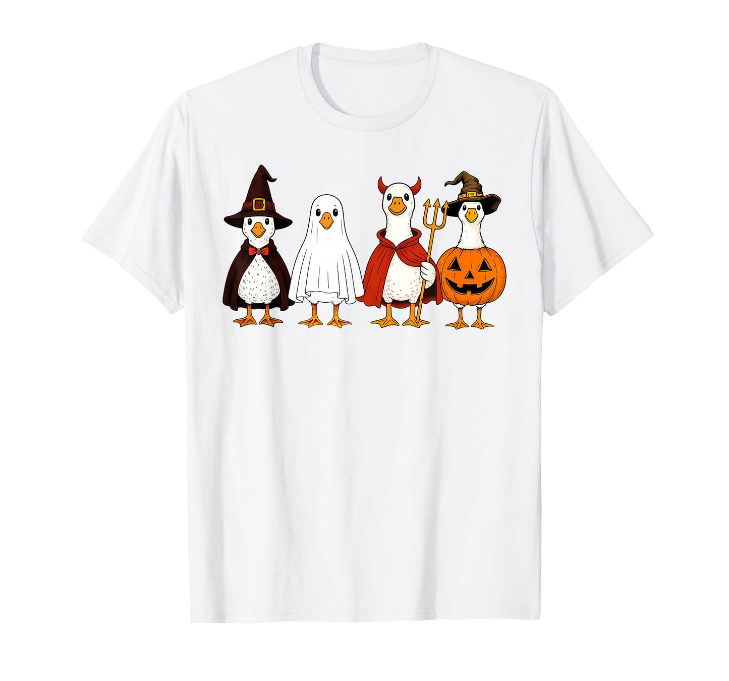 Boo Ghost Goose Halloween Goose Skeleton Funny Halloween T-Shirt