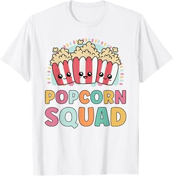 Popcorn Squad Funny Matching For Girls Cinema Movie Night T-Shirt