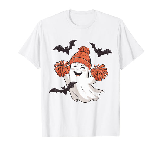 Funny Cheer Ghost Cheerleading Spooky Cheerleader Halloween T-Shirt