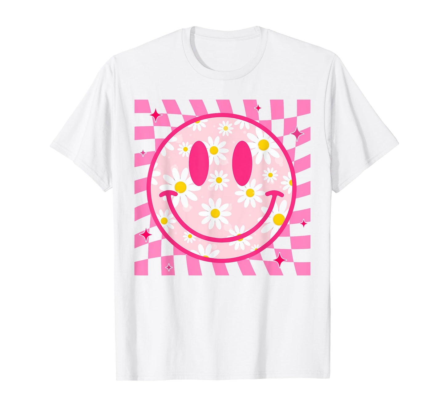 Happy Face Daisy Flower Shirt Preppy Aesthetic Smile Face T-Shirt