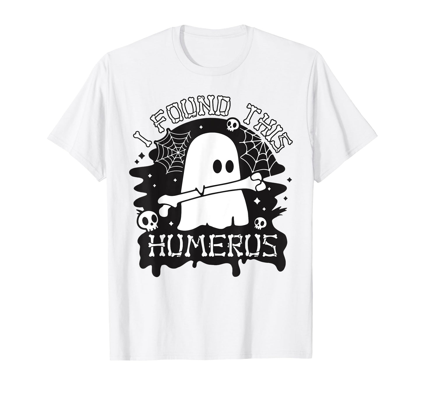I Found This Humerus Funny Ghost with Bone Halloween T-Shirt