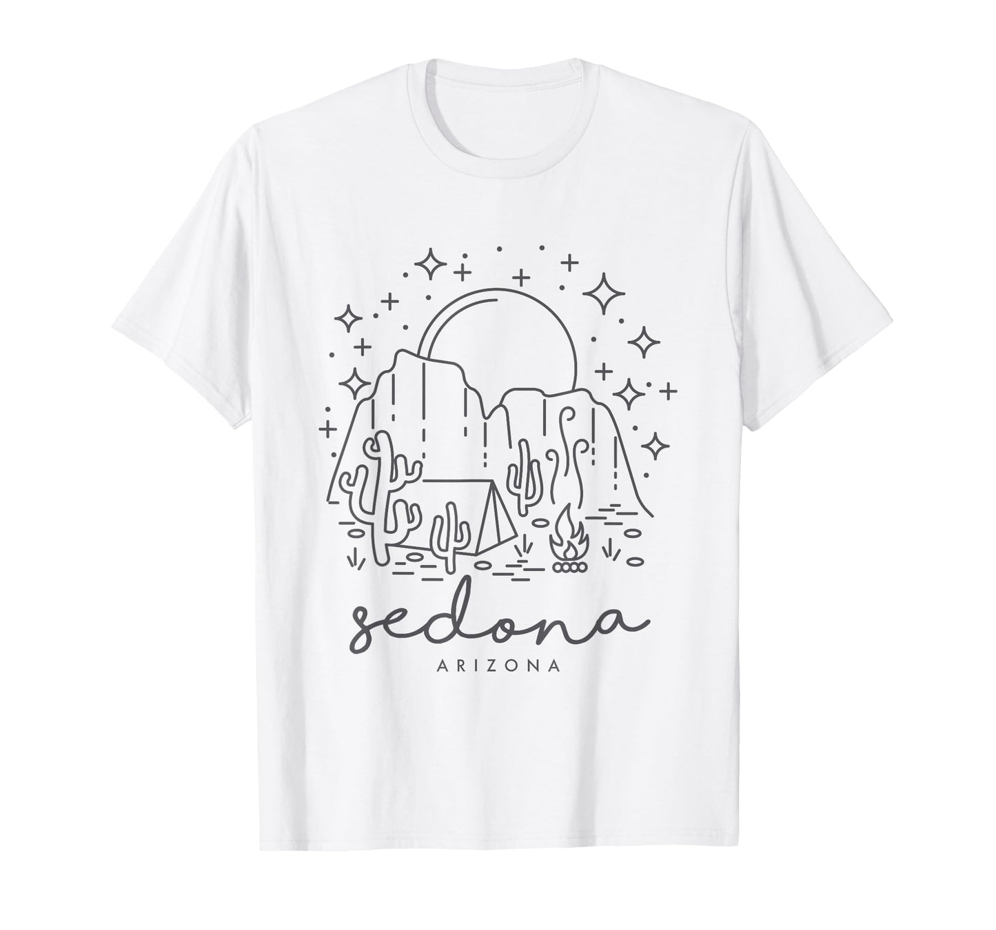 Cool Vintage Cactus Sedona Arizona Camping Souvenir T-Shirt