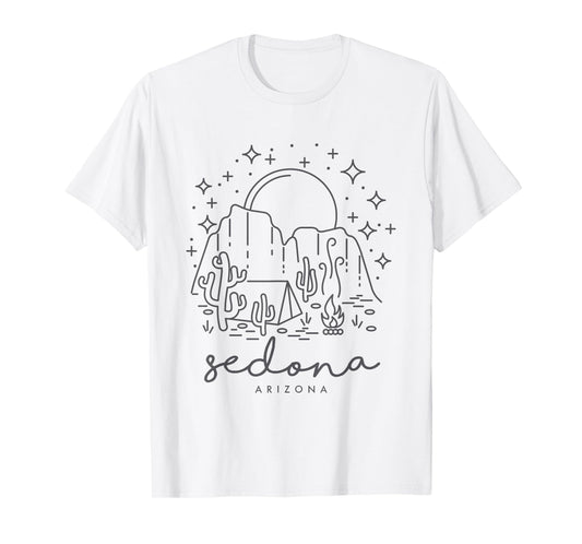Cool Vintage Cactus Sedona Arizona Camping Souvenir T-Shirt