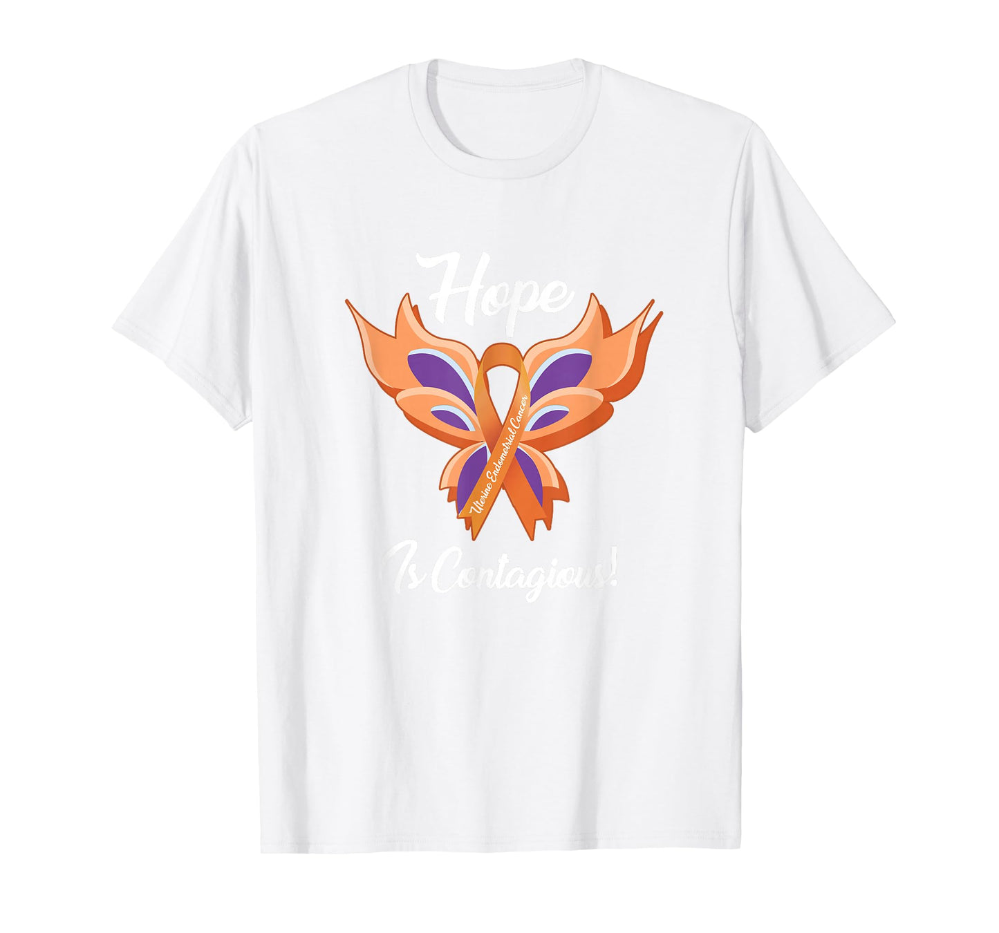 Uterine Endometrial Cancer Awareness Hope Butterfly T Shirt T-Shirt