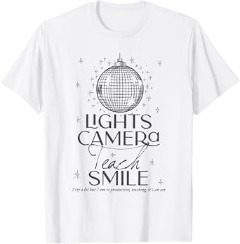 Lights Camera Teach Smile shirt Teacher First Day Of School T-Shirt for Men Women Girls Kids