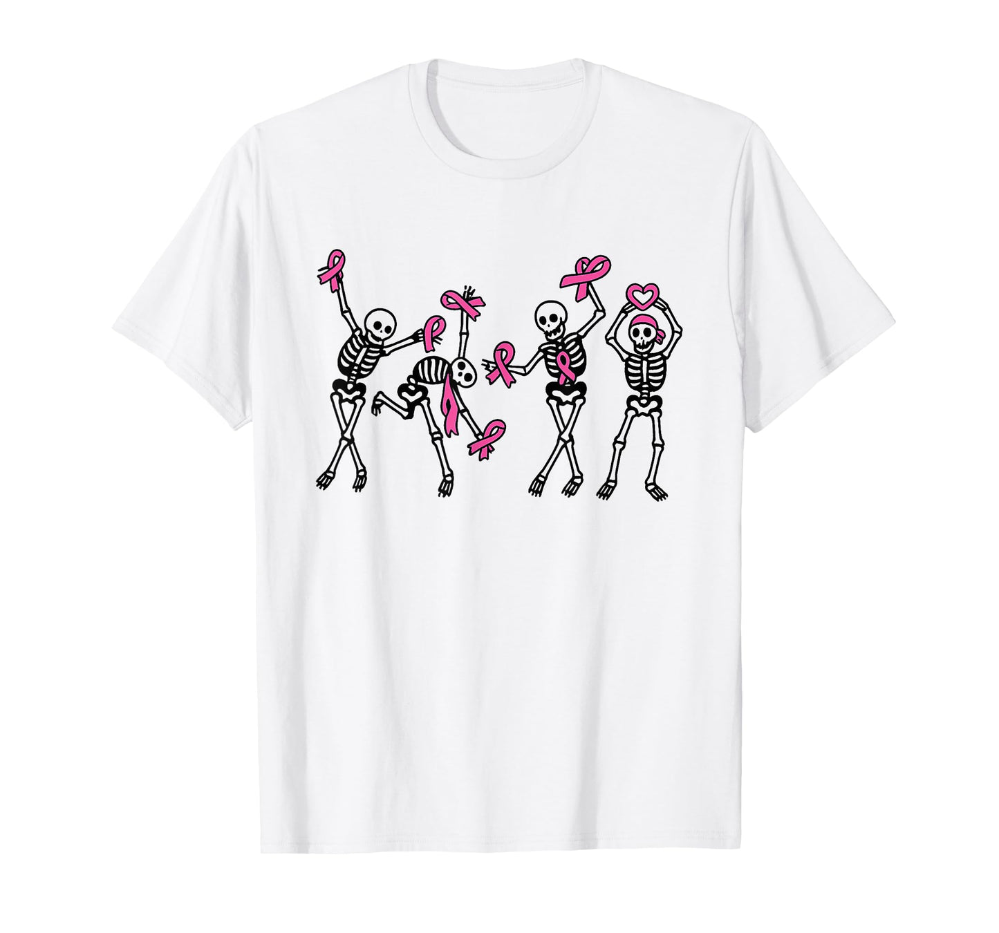 Breast Cancer Skeletons Dancing Awareness Men Women Kids T-Shirt