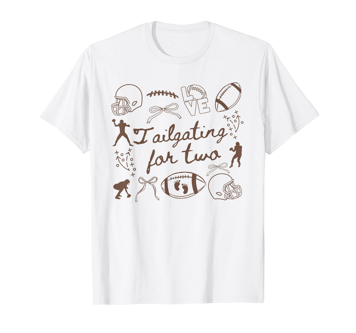 Tailgating For Two Football Pregnancy Reveal Mom T-Shirt