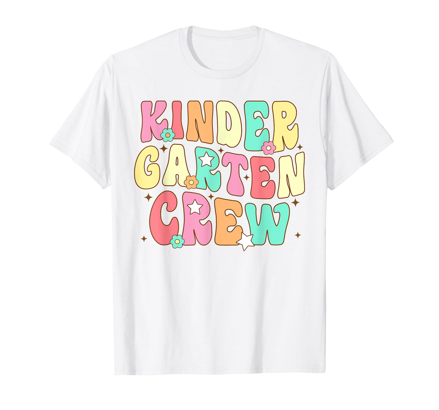 Kinder Teacher Squad Groovy Kindergarten Crew Men Women Girls Kids T-Shirt