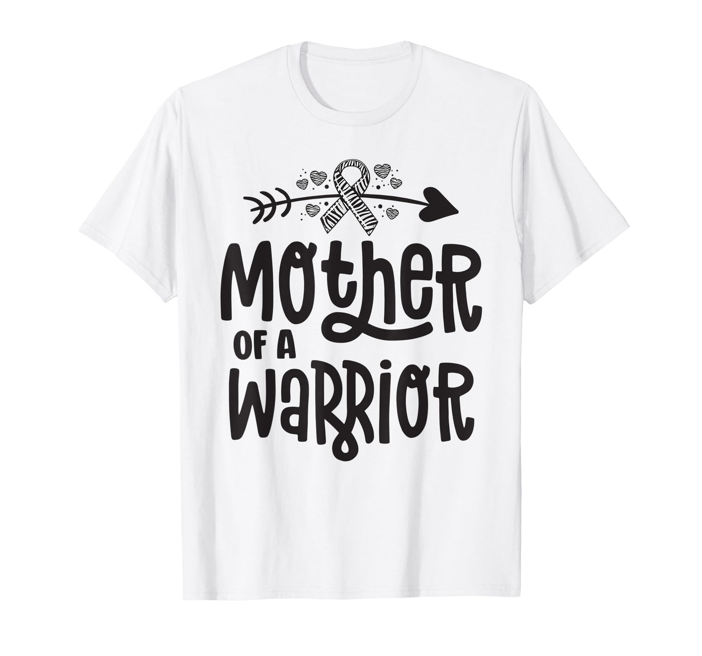 Mother Of A Rare Disease Warrior Awareness Zebra Ribbon Mom T-Shirt