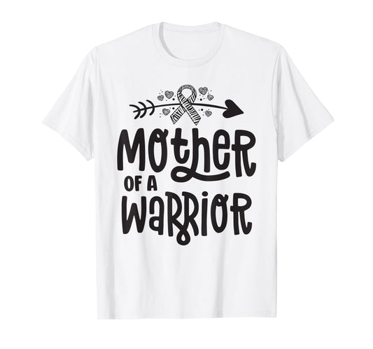 Mother Of A Rare Disease Warrior Awareness Zebra Ribbon Mom T-Shirt