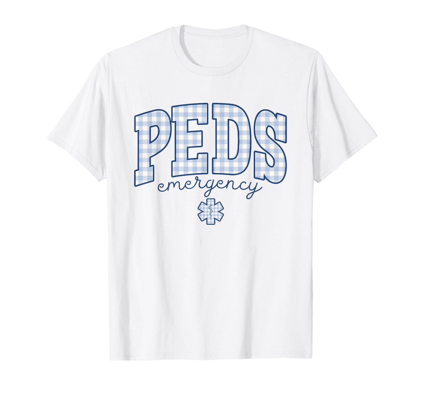 Pediatric Emergency Pediatric ER Nurse Gingham Work Ed Rn T-Shirt