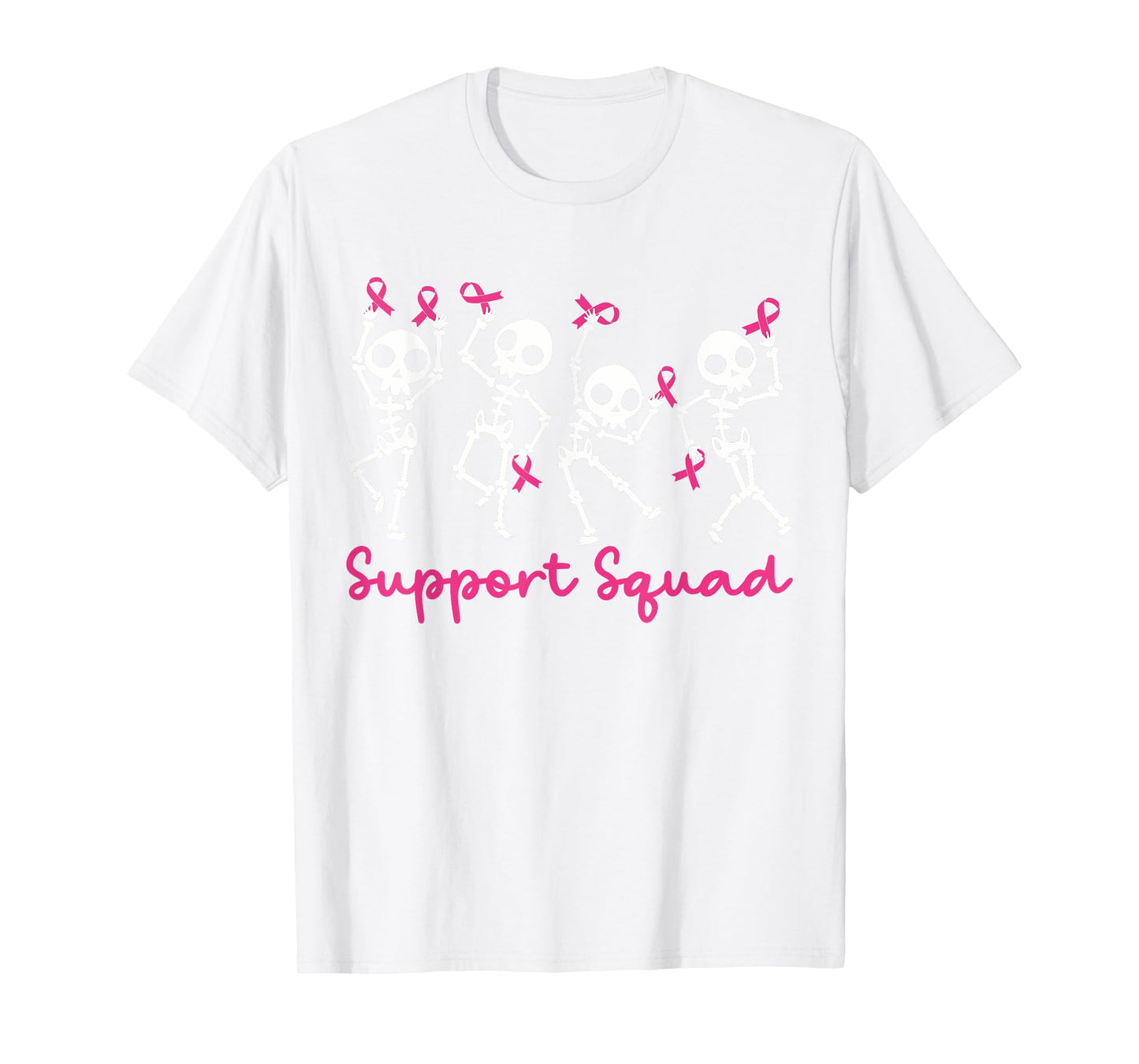 Support Squad Breast Cancer Awareness Skeleton Men Women Kid T-Shirt