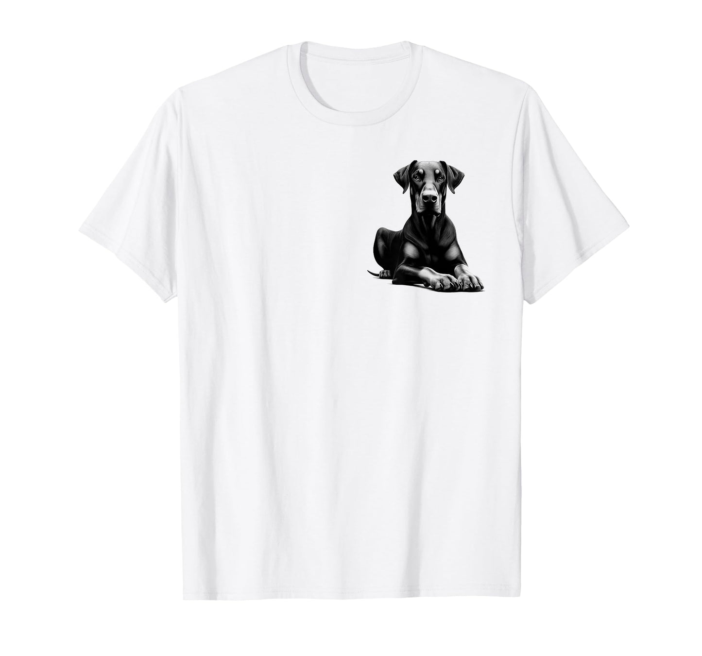 Cool Doberman with Floppy Ears - Lying Pose on Chest T-Shirt