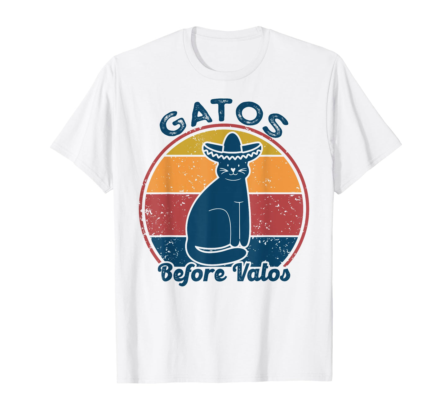 Gatos before Vatos Retro Vintage Funny saying cats Spanish T-Shirt