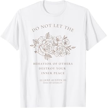 Jane Austen Sense and Sensibility Bookish Bookworm Novel T-Shirt