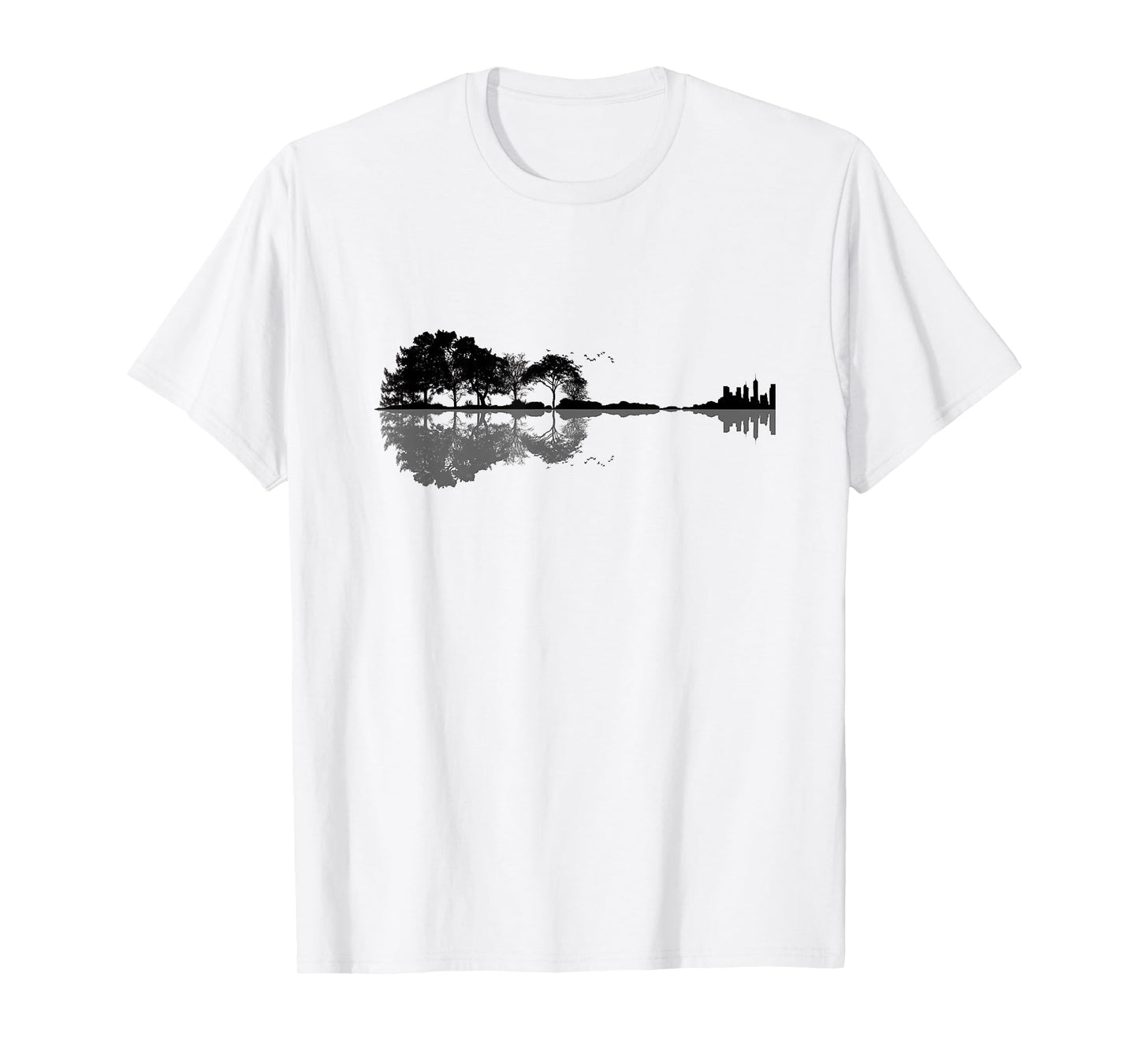 Acoustic Guitar Nature Forest Music Bass Guitarist Men Women T-Shirt