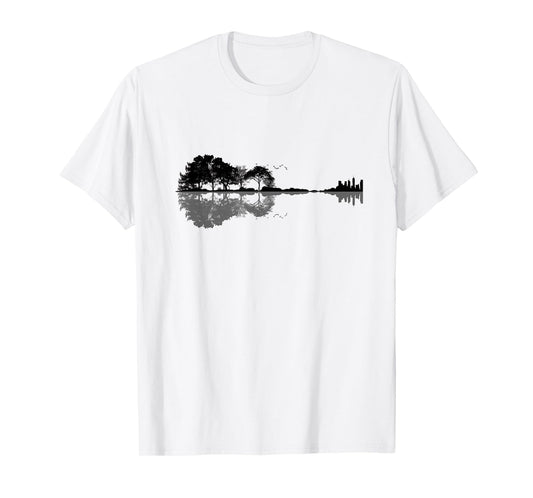 Acoustic Guitar Nature Forest Music Bass Guitarist Men Women T-Shirt