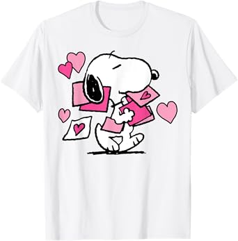 Peanuts Snoopy Valentine's Day Letters T-Shirt