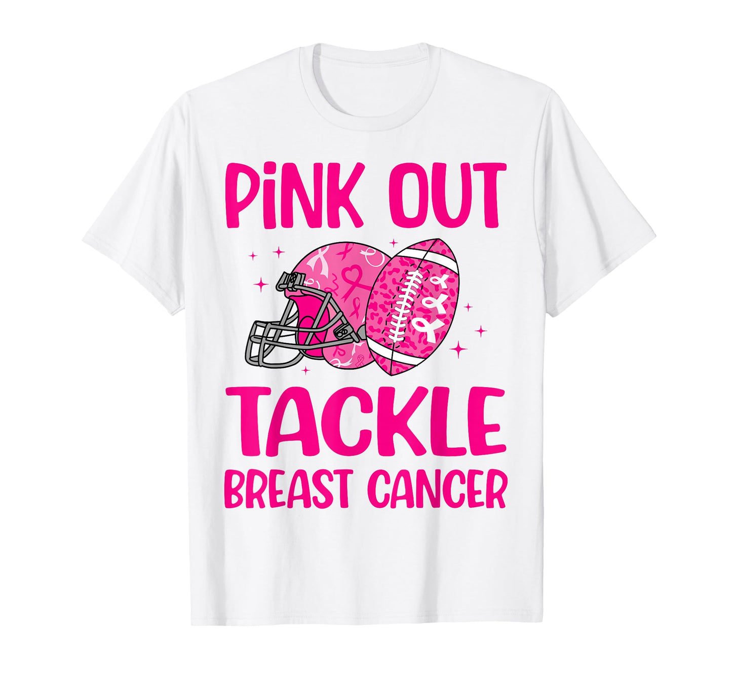 American Football Pink Out Tackle Breast Cancer Awareness T-Shirt