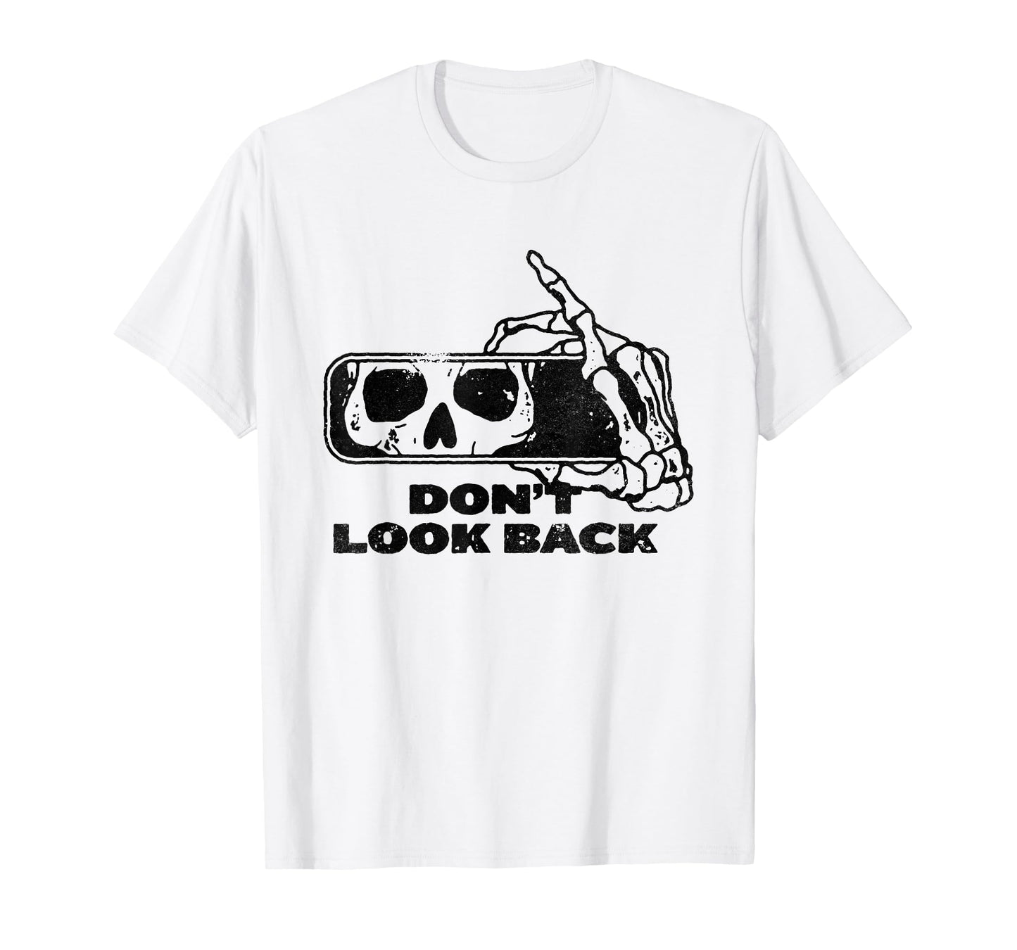 Don't Look Back Skeleton Car Mirror Transparent Halloween T-Shirt