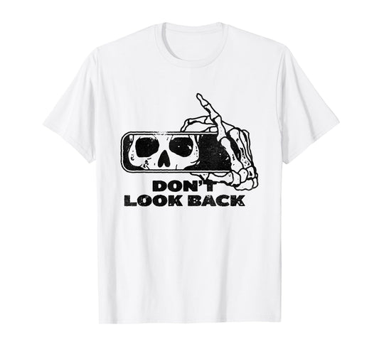 Don't Look Back Skeleton Car Mirror Transparent Halloween T-Shirt